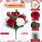 Artificial Christmas Flowers Faux Rose Bouquets Red Rose with Berries Winter Flower Arrangements Cemetery Flowers for Home Table Centerpieces Indoor Outdoor Xmas Holiday Party